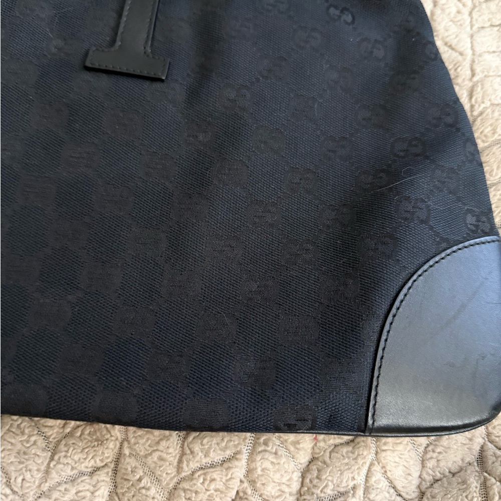 Gucci Vintage GG Monogram Canvas Jackie O-Hobo Bag with Web Stripe - FREE SHIP - Picture 6 of 15